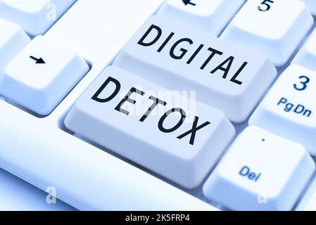 Écriture du texte affiché Detox numérique. Photo conceptuelle interdisant l'utilisation d'appareils électroniques et numériques Banque D'Images