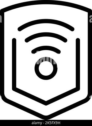 Vecteur de contour d'icône Wi-Fi sécurisé. Système serveur. Sécurité Internet Illustration de Vecteur