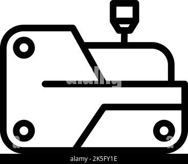 Vecteur de contour de l'icône d'impression de pièce de voiture. Conception de l'imprimante. L'avenir moteur Illustration de Vecteur