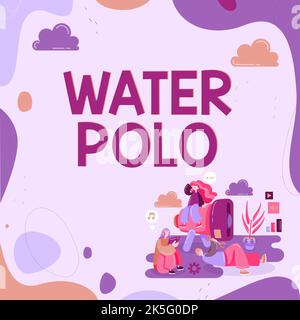 Présentation conceptuelle Water Polo. Concept Internet le sport d'équipe de compétition a joué dans l'eau entre deux équipes Banque D'Images