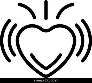 Vecteur de contour de l'icône Heart Delight. Les gens font face. Personne heureuse Illustration de Vecteur