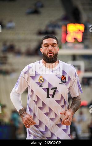 Athènes, Lombardie, Grèce. 6th octobre 2022. 17 VINCENT POIRIER du Real Madrid pendant le match de basket-ball EuroLeague de Turkish Airlines entre Panathinaikos Athènes BC et Real Madrid à l'arène OAKA ALTION sur 6 octobre 2022 à Athènes, Grèce. (Image de crédit : © Stefanos Kyriazis/ZUMA Press Wire) Banque D'Images