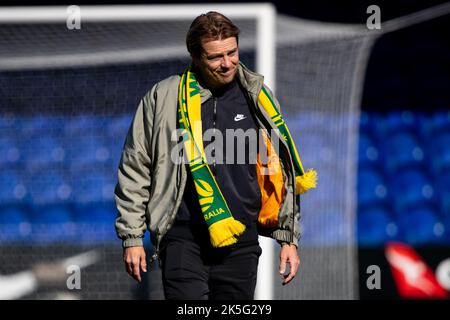 Londres, Royaume-Uni. 08th octobre 2022. L'entraîneur en chef de l'Australie Tony Gustavsson a précédé le match international amical entre l'Australie et l'Afrique du Sud à Kingsmeadow à Londres, en Angleterre. (Liam Asman/SPP) crédit: SPP Sport presse photo. /Alamy Live News Banque D'Images