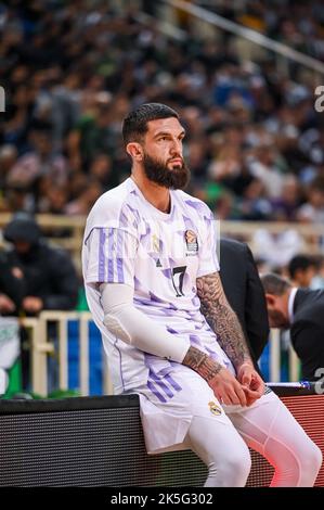 Athènes, Lombardie, Grèce. 6th octobre 2022. 17 VINCENT POIRIER du Real Madrid pendant le match de basket-ball EuroLeague de Turkish Airlines entre Panathinaikos Athènes BC et Real Madrid à l'arène OAKA ALTION sur 6 octobre 2022 à Athènes, Grèce. (Image de crédit : © Stefanos Kyriazis/ZUMA Press Wire) Banque D'Images