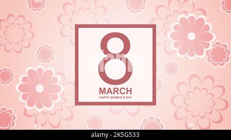 Illustration avec des fleurs roses délicates en l'honneur de la fête internationale sur 8 mars. Illustration de Vecteur