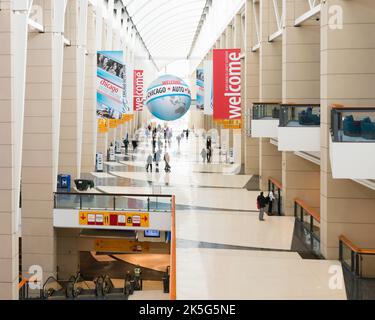 CHICAGO, il/États-Unis - 13 FÉVRIER 2015 : entrée au Chicago Auto Show (cas) 2015, à McCormick place. Banque D'Images