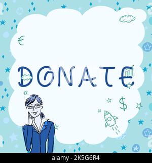 Affichage conceptuel donner. Internet concept cadeau pour la charité au profit d'une cause peut satisfaire des besoins médicaux Banque D'Images
