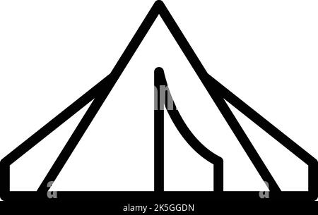 Vecteur de contour de l'icône de tente de camp bédouin. Désert arabe. Sahara de caravane Illustration de Vecteur