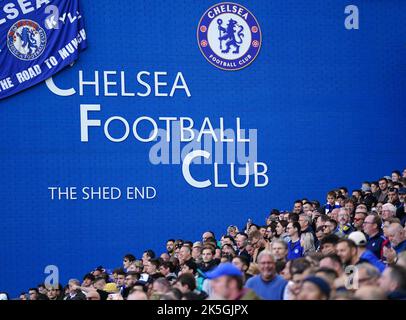 Vue générale du Shed End à Stamford Bridge, Londres. Date de la photo: Samedi 8 octobre 2022. Banque D'Images