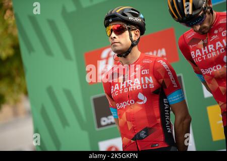 Bergame, Italie. 08th octobre 2022. Mikel Landa Meana, équipe Bahreïn victorieuse pendant Giro di Lombardia, randonnée à Bergame, Italie, 08 octobre 2022 crédit: Agence de photo indépendante/Alamy Live News Banque D'Images