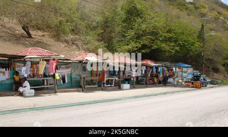 Un marché routier à Antigua dans les Caraïbes Banque D'Images