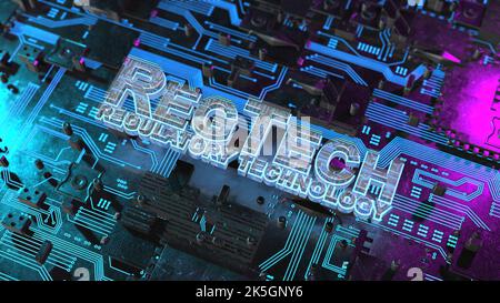 Technologie réglementaire, illustration. Banque D'Images