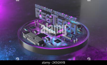 Technologie réglementaire, illustration. Banque D'Images