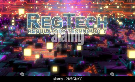 Technologie réglementaire, illustration. Banque D'Images
