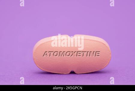 Pilule d'Atomoxetine, image conceptuelle. Banque D'Images