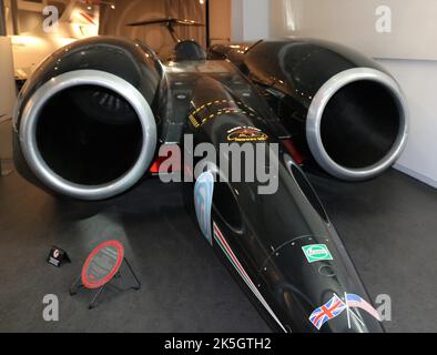 ThrustSSC 1997 - voiture World Land Speed Record conçue et construite en Grande-Bretagne. Banque D'Images