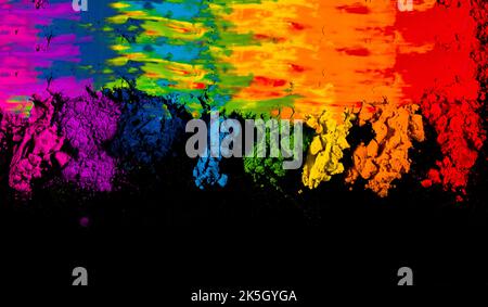 Mélange de couleurs en poudre Banque D'Images