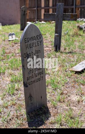 Dodge City, Kansas - marqueurs de tombe au cimetière de Boot Hill. Le cimetière fait maintenant partie du musée de Boot Hill, qui préserve l'histoire et la culture de Banque D'Images