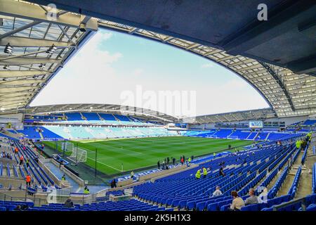 Brighton, Royaume-Uni. 08th octobre 2022. Le stade Amex a préparé le match de la Premier League entre Brighton & Hotetenham Albion et Tottenham Hotspur à l'Amex on 8 octobre 2022 de Brighton, en Angleterre. (Photo de Jeff Mood/phcimages.com) Credit: PHC Images/Alamy Live News Banque D'Images