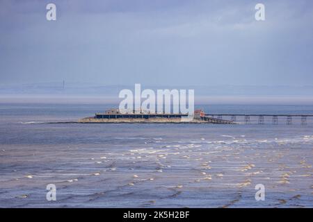 Birnbeck Pier à Weston-Super-Mare de Brean Down, North Somerset, Angleterre Banque D'Images