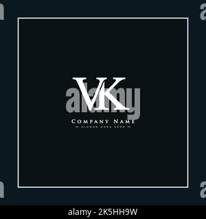Logo minimal Business pour Alphabet VK - lettre initiale V et K logo - simple Monogram logo Illustration de Vecteur