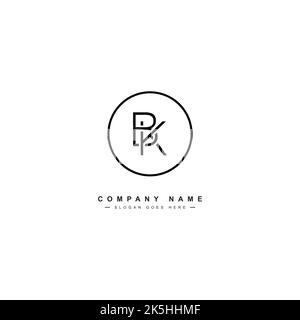 Logo minimal Business pour Alphabet BK - lettre initiale B et K logo - simple Monogram logo Illustration de Vecteur