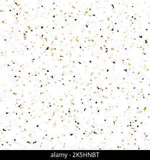Texture de terrazzo. Pas de motif sans couture. Imitation abstraite de la surface de la mosaïque à partir de particules de granit ou de marbre. Taches colorées disposées de façon aléatoire sur le blanc Illustration de Vecteur
