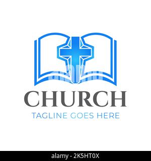 Conception du logo de l'église chrétienne Illustration de Vecteur
