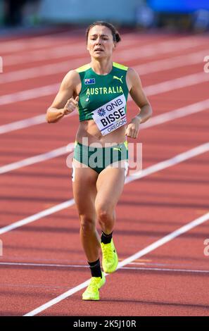 Catriona Bissett, de l’Australie, en compétition dans les épreuves féminines de 800m aux Championnats du monde d’athlétisme, Hayward Field, Eugene, Oregon, États-Unis, le 21st Banque D'Images