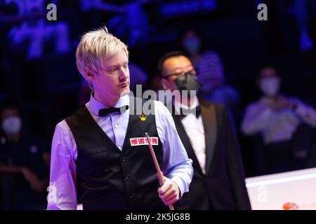 Hong Kong, Chine. 08th octobre 2022. Neil Robertson vu pendant le match de demi-finale contre Ronnie OíSullivan le jour 3 du tournoi de snooker des maîtres de Hong Kong 2022. Note finale; Ronnie OíSullivan 6:4 Neil Robertson crédit: SOPA Images Limited/Alay Live News Banque D'Images