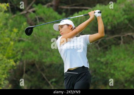 25 août 2022-Chuncheon, Corée du Sud-Choi min Kyung action dans la salle 2th lors d'une Hanhwa Classic 2022 Round 1 au Jade Palace Golf Club à Chun Cheon, Corée du Sud. Banque D'Images