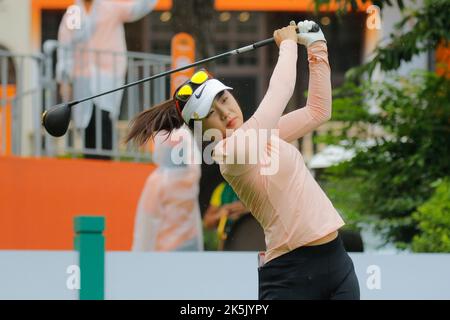 25 août 2022-Chuncheon, Corée du Sud-Sohn Ye a été en action dans la salle 1th lors d'une Hanhwa Classic 2022 Round 1 au Jade Palace Golf Club de Chun Cheon, Corée du Sud. Banque D'Images