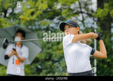 25 août 2022-Chuncheon, Corée du Sud-Park So hye action sur la salle 9th lors d'une Hanhwa Classic 2022 Round 1 au Jade Palace Golf Club de Chun Cheon, Corée du Sud. Banque D'Images