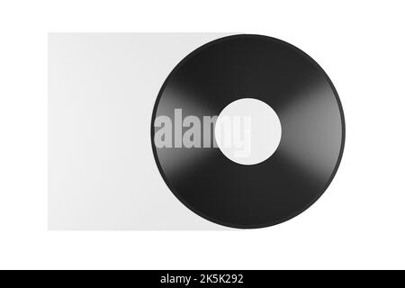 enregistrement vinyle sur fond blanc 3d rendu. Banque D'Images