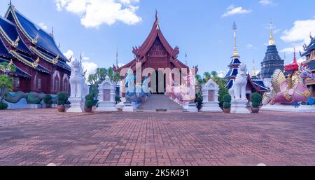 Temple bouddhiste Wat Ban Den ou Wat Banden dans le district de Mae Taeng, Chiang Mai, Thaïlande Banque D'Images