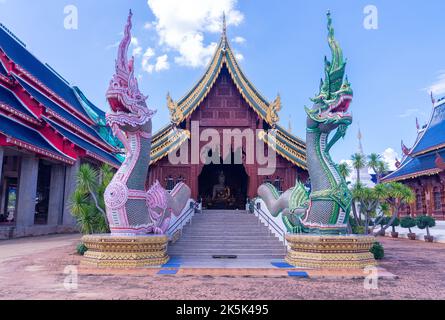 Temple bouddhiste Wat Ban Den ou Wat Banden dans le district de Mae Taeng, Chiang Mai, Thaïlande Banque D'Images