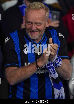 BRUGGES, BELGIQUE - OCTOBRE 4 : fans et supporters du Club Brugge KV avant le groupe B - rencontre de la Ligue des champions de l'UEFA entre le Club Brugge KV et l'Atletico Madrid au Jan Breydelstadion sur 4 octobre 2022 à Bruges, Belgique (photo de Joris Verwijst/Orange Pictures) Banque D'Images