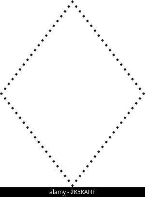 Symbole en pointillés en forme de losange icône vectorielle pour la création graphique élément d'interface utilisateur dans une illustration de pictogramme Illustration de Vecteur