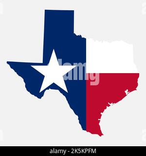 Forme de la carte du Texas, états-unis d'amérique. Illustration vectorielle de symbole d'icône de concept plat . Illustration de Vecteur