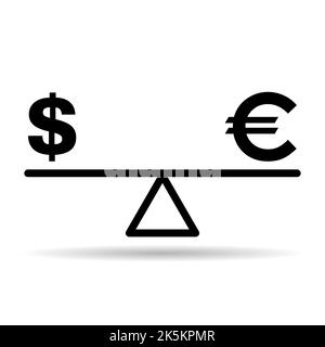 Balance dollar Harmony vector icône ombre arrière-plan. Illustration vectorielle de symbole plat professionnel . Illustration de Vecteur