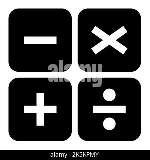 Plus, moins, multipliez et devide vers le symbole mathématique, l'icône mathématique de l'éducation, l'élément web vecteur illustration design . Illustration de Vecteur