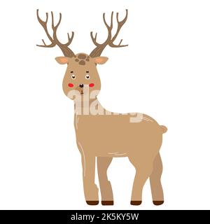 Dessin animé cerf - personnage mignon pour les enfants. Illustration vectorielle de style dessin animé. Illustration de Vecteur