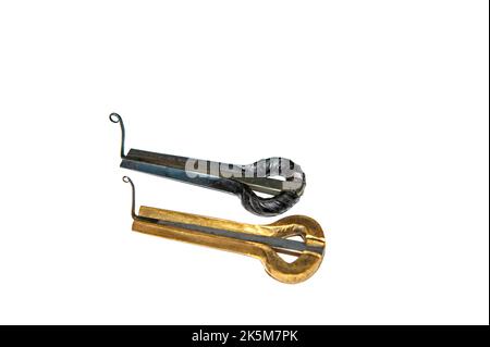 instrument de musique de la harpe de jew isolé sur fond blanc Banque D'Images