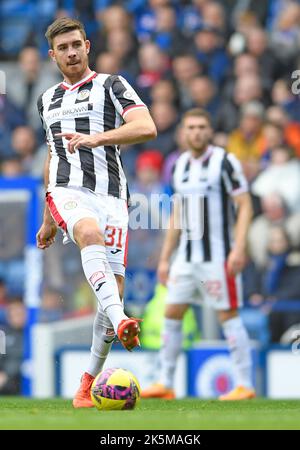 Glasgow, le 8th octobre 2022. Declan Gallagher de St Mirren lors du match cinch Premiership au stade Ibrox, Glasgow. Crédit photo à lire: Neil Hanna / Sportimage crédit: Sportimage / Alay Live News Banque D'Images