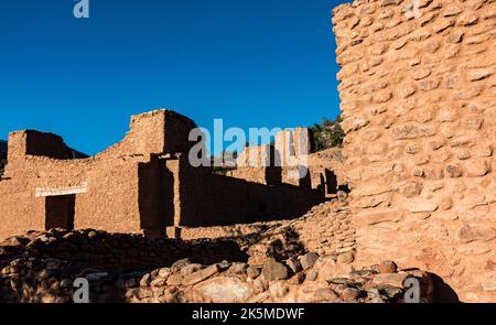 Ruines de Pueblo à l'église de la mission San José de los Jemez, site historique de Jemez, sources de Jemez, Nouveau-Mexique, États-Unis Banque D'Images