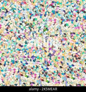 Paillettes multicolores, texture confetti étincelante. Arrière-plan abstrait de Noël. Motif sans couture idéal. Noël abstrait scintillant avec lumières clignotantes Banque D'Images