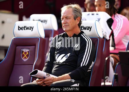 Stuart Gray, directeur adjoint de Fulham, avant le match de la Premier League au London Stadium, Londres. Date de la photo: Dimanche 9 octobre 2022. Banque D'Images