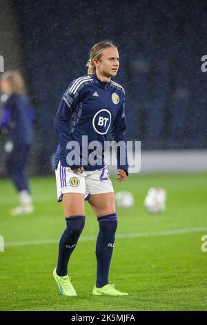 Martha Thomas, photographiée à Hampden Park lors d'une séance d'échauffement et d'entraînement avant la coupe du monde des femmes de la FIFA contre l'Autriche, Banque D'Images