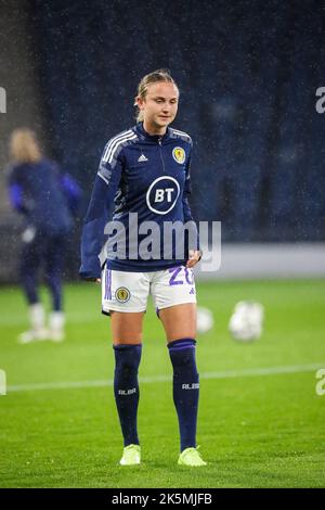 Martha Thomas, photographiée à Hampden Park lors d'une séance d'échauffement et d'entraînement avant la coupe du monde des femmes de la FIFA contre l'Autriche, Banque D'Images