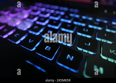Rétroéclairage RBG pour clavier d'ordinateur portable Banque D'Images